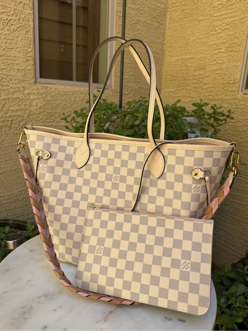 Louis Vuitton Braided Damier Azur Neverfull MM